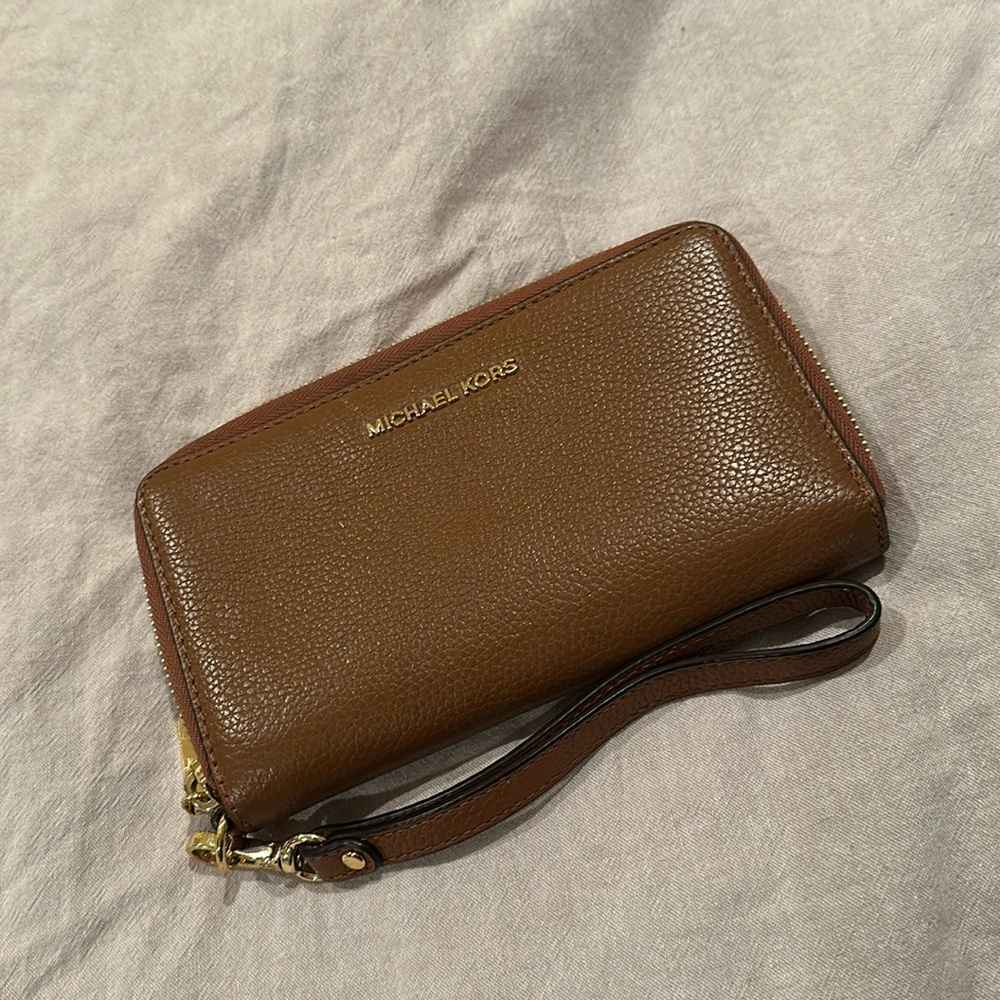 Michael Kors wristlet, brown